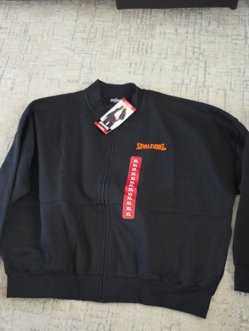 Spalding Black Full-Zip Jacket with Orange Logo